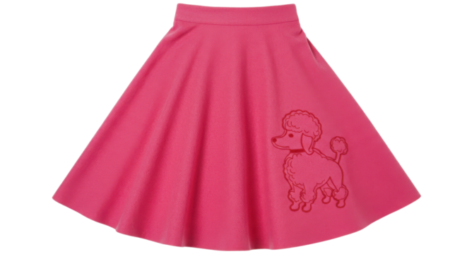 Pink poodle skirt isolated PNG with Transparent Background - Powered by Adobe