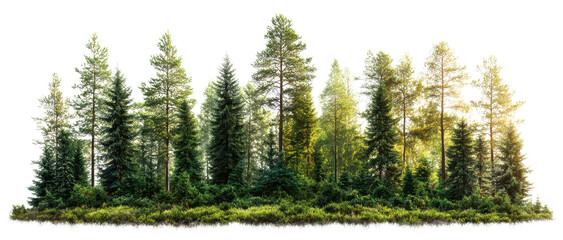 forest trees isolated on transparent background
