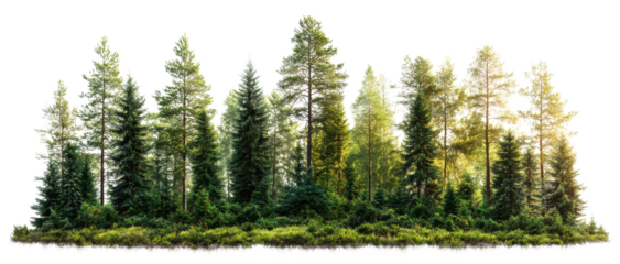 forest trees isolated on transparent background