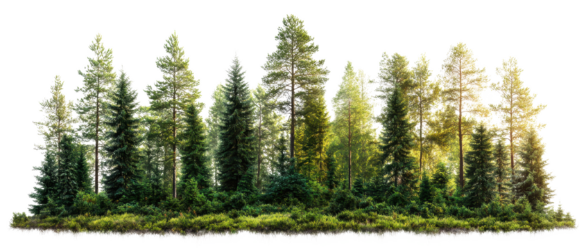 forest trees isolated on transparent background