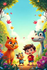 Obraz premium children in the forest
