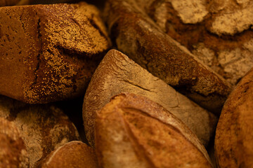 Close-up of freshly baked artisan bread.  Perfect for bakery websites and food blogs.
