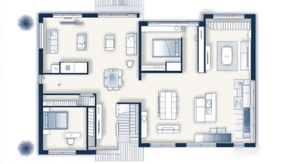 Detailed floorplan of a modern single-family home.