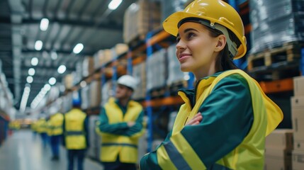 A delivery personnel orientation with new recruits at a logistics center