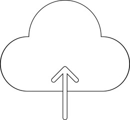 Upload Cloud Data In Outline  Icon