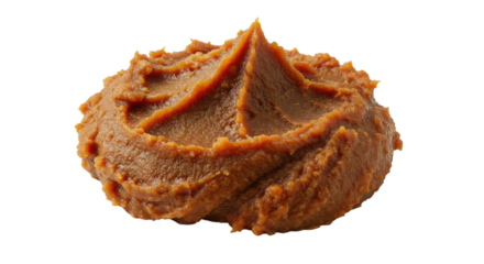 Pile of Red Miso Paste Isolated on White | Fermented Soybean Food Ingredient for Asian Cuisine and Healthy Cooking