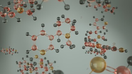 Nicotine, C10H13N2 molecule structure,  naturally produced alkaloid in the nightshade family of plants, tobacco