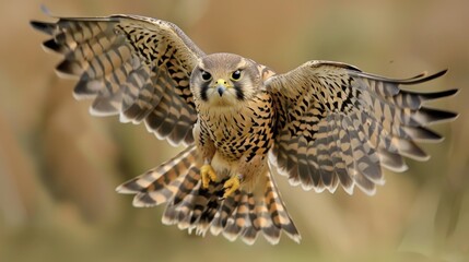 Fototapeta premium A kestrel hovering in the air.