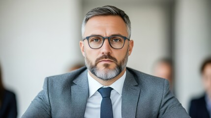 Focused businessman in a suit