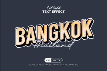 Bangkok Text Effect 3D Fun Style. Editable Text Effect.