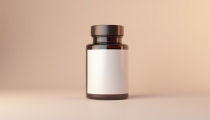 Naklejka premium Modern Medicine Bottle with Sleek Design on Neutral Background