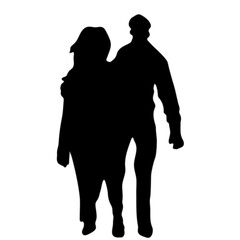 couple walking happily black silhouette illsutration useful for relationship and lifestyle content creators.eps