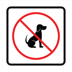 prohibited from bringing dogs and pets vector icon