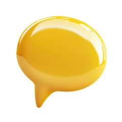 A yellow speech balloon on transparent background