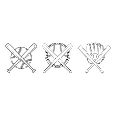 Set of baseball , vector illustration.