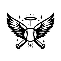 Obraz premium baseball with fire wings, vector