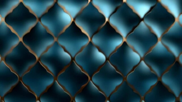 Deep teal tiles with intricate gold accent design create a sophisticated and eye-catching surface texture, showcasing elegance refined aesthetics.
