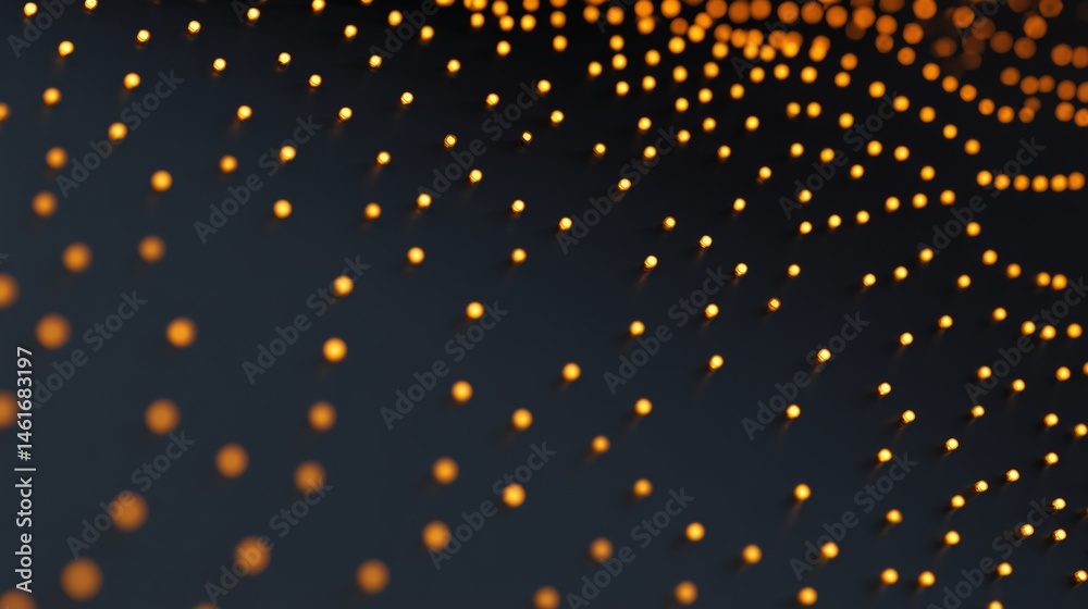 Poster Minimal chip vector pattern with glow points and soft edge gradient