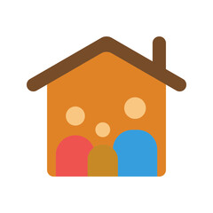 Family Home icon vector image. Suitable for mobile apps, web apps and print media.