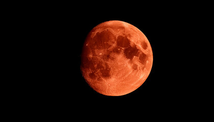 Fototapeta premium red moon isolated with background