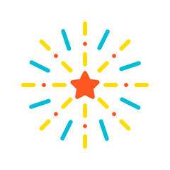 Fireworks II icon vector image. Suitable for mobile apps, web apps and print media.