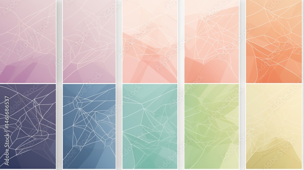 Poster Vector background with AI neural network lines and minimal color palette