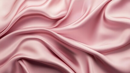 Obraz premium Soft and Smooth Pink Satin Fabric Draped in Beautiful Waves Creating an Elegant and Luxurious Background for Various Design Projects