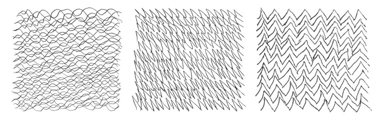 Ballpoint pen strokes textures for art brushes set.