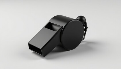 Black plastic whistle, simple design, matte finish, safety, simple