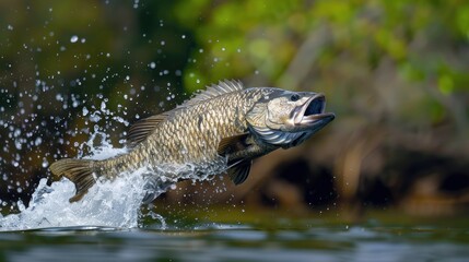 Barramundi leaping from water.