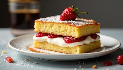 Classic Italian dessert, layers of coffee-soaked ladyfingers and mascarpone cream , cocoa, baking, background