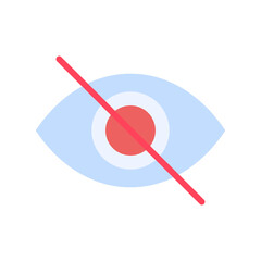 Remove Red Eye icon vector image. Suitable for mobile apps, web apps and print media.