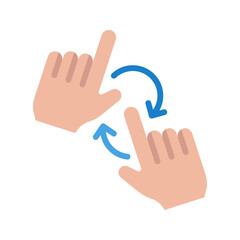 Rotate with Two Hands icon vector image. Suitable for mobile apps, web apps and print media.