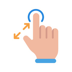 Tap and Zoom In icon vector image. Suitable for mobile apps, web apps and print media.