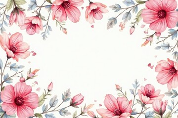 Fototapeta premium Delicate watercolor floral pattern, perfect for spring flyers , pretty, spring, art