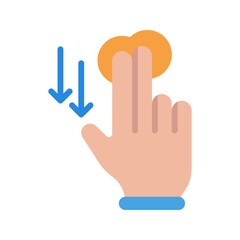 Two Fingers Down icon vector image. Suitable for mobile apps, web apps and print media.