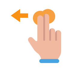 Two Fingers Left icon vector image. Suitable for mobile apps, web apps and print media.