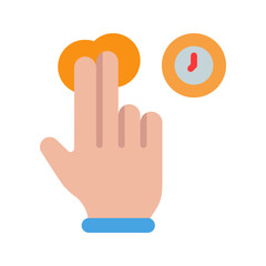 Two Fingers Tap and Hold icon vector image. Suitable for mobile apps, web apps and print media.