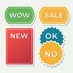 Badge Labels – Sale, New, Wow, OK – Ecommerce Tag