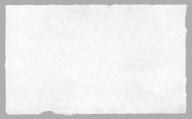 Torn paper sheet with highly detailed ripped edges. Paper texture and carefully isolated ragged edges for clipart.