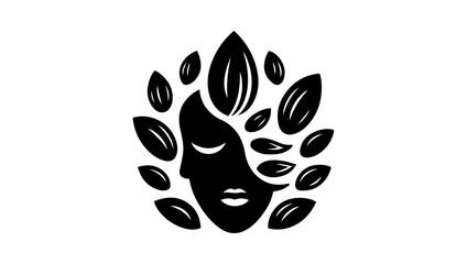 almonds beauty face icon logo vector 