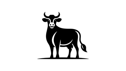cow full body front view icon vector 