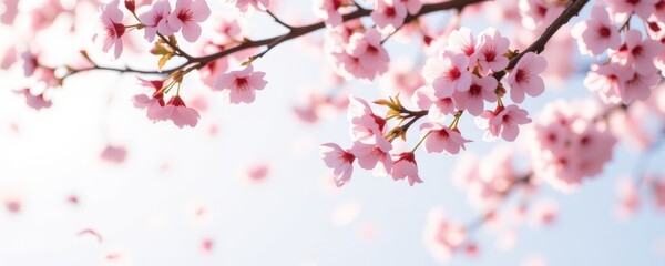 Fototapeta premium Soft Focus Background of Cherry Blossoms with Delicate Pink Petals