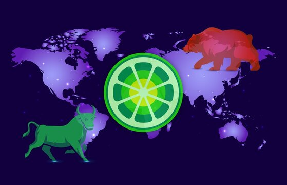 limewire-lmwr virtual currency images on digital background. 3d illustration
