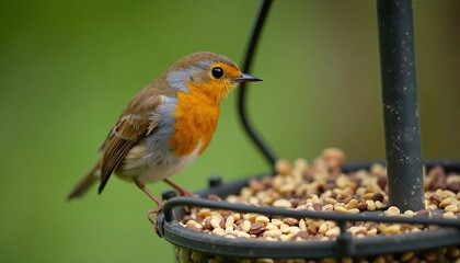 Robin-at-bird-feeder-wildlife-photography-garden-birds-nature-image