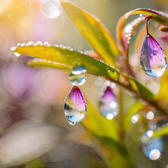 water drops on a leaf