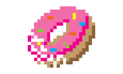 pixel art doughnut or donut vector