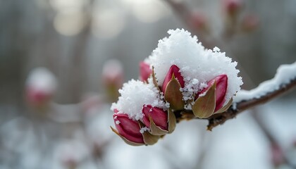 Winter-flower-buds-snowy-macro-photography-nature-closeup-pink-floral
