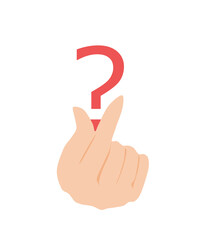 ハテナ？を手に持っている手のグラフィック素材イラスト