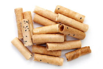 Thai snack, crispy coconut rolls